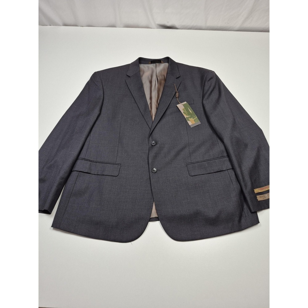 Prontomoda Suit Jacket Mens 48S Charcoal Super 140s Merino Wool Oxford 2B